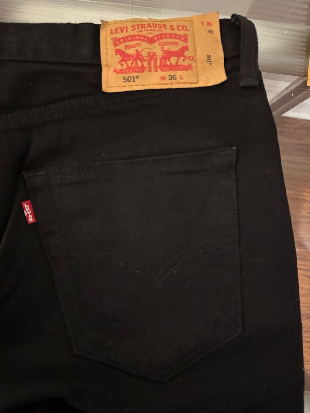 Levi's Black Slim Straight 501 Jeans